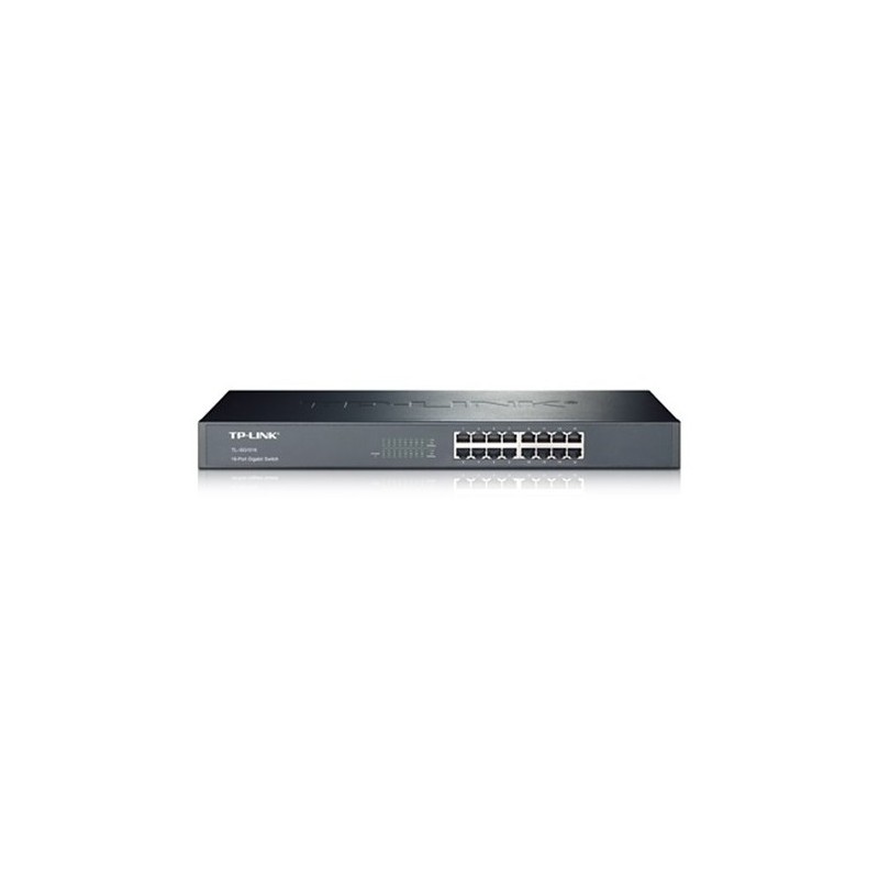 Switch de 16 puertos Gigabit, carcasa de metal. Rack