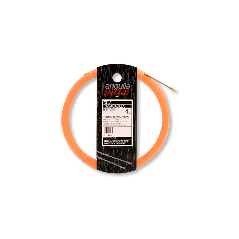 Guía pasa cables 22 metros y 4mm. Bi-Nylon Monofilamento. Color salmón