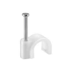 Grapa abierta de 6mm, color blanco. Caja de 100 Unidades