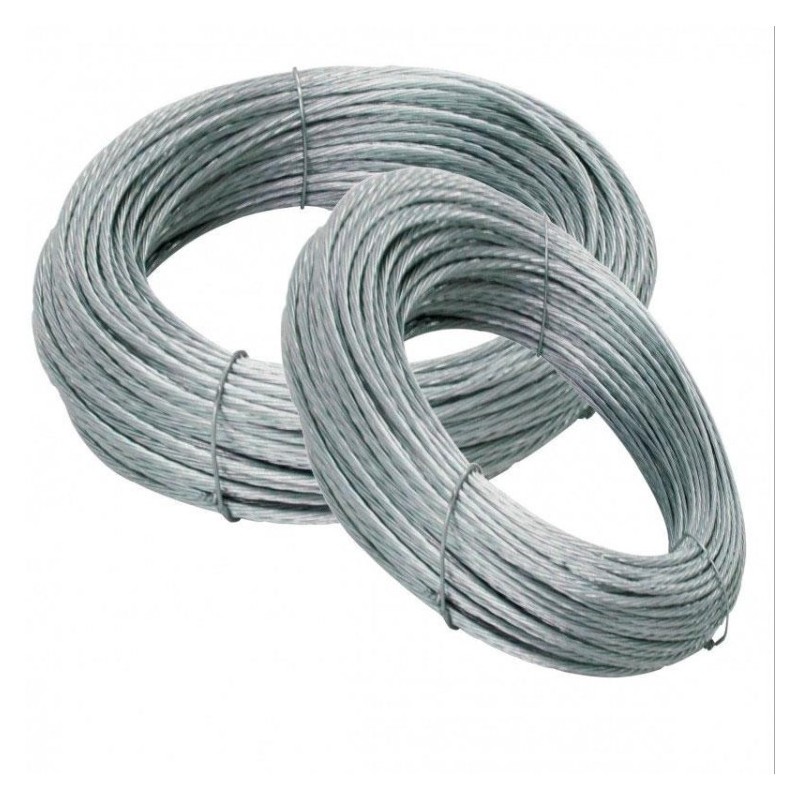 Cable de vientos de acero trenzado, 2 mm, rollos de 50 metros