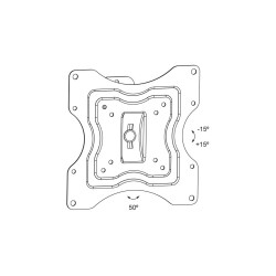 Soporte TV de pared 23-42", hasta 15kg, Giro 50, separación de pared 65mm
