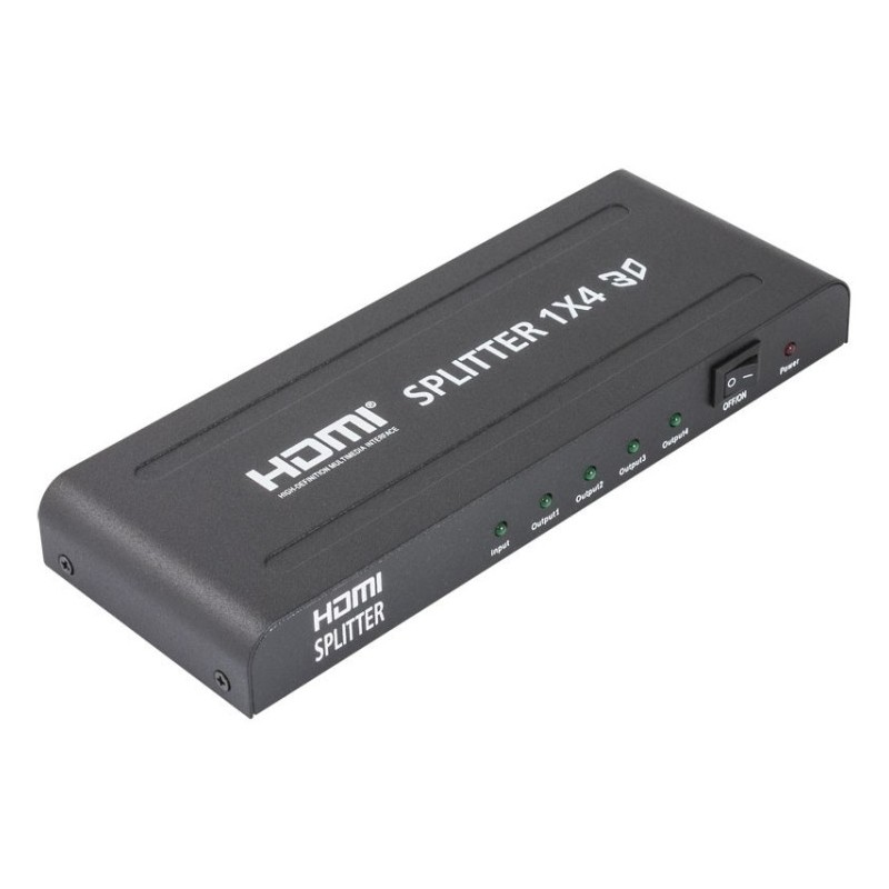 Repartidor HDMI 1entrada x4 salidas. Soporta 1080p, 3D/4K y audio Dolby digital rela. 1,3b y HDPC