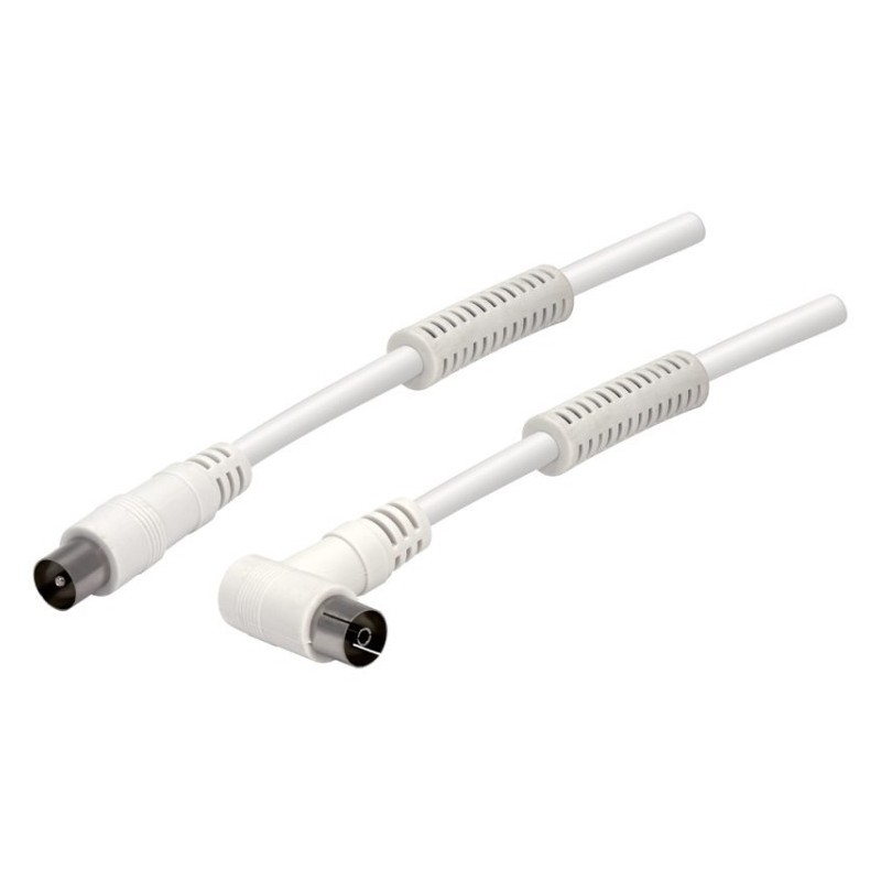 Conexión RF TV M/H 2.5mts. Acodados. Blanco