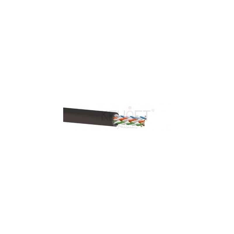 Cable CAT5e UTP, Cobre, CPR-FCA, Polietileno (exterior), negro. Bobina 305mts