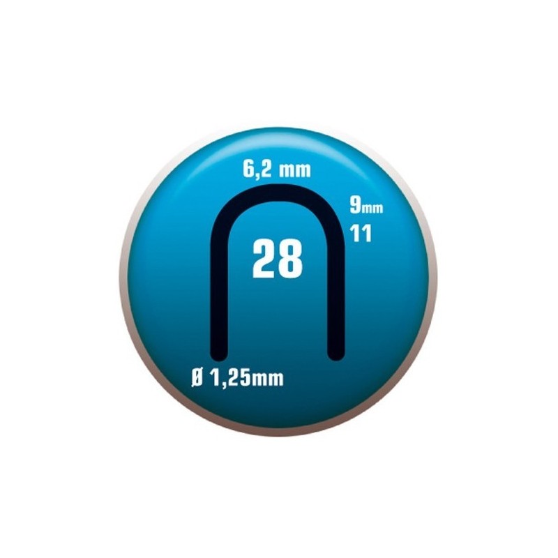 GRAPA 28/9. Para cable telefónico. Color aluminio. Clavex