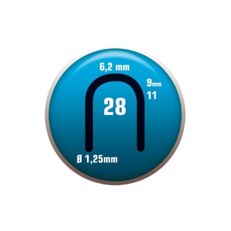 GRAPA 28/9. Para cable telefónico. Color aluminio. Clavex