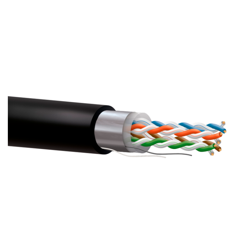 Cable CAT5e FTP, Cobre, CPR-FCA, Polietileno (exterior), negro. Bobina 305mts.