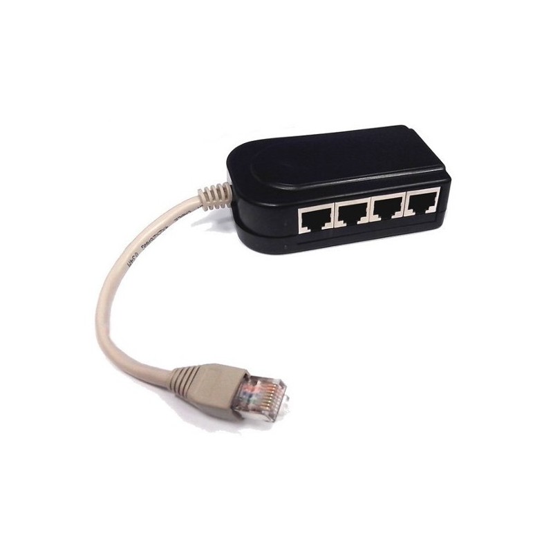 Multiplexor pasivo, 1 macho y 8 hembras RJ45 CAT6