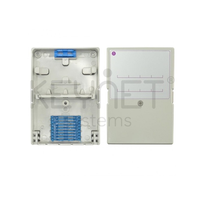 Caja terminal interior 8 SC, 8 fusiones.