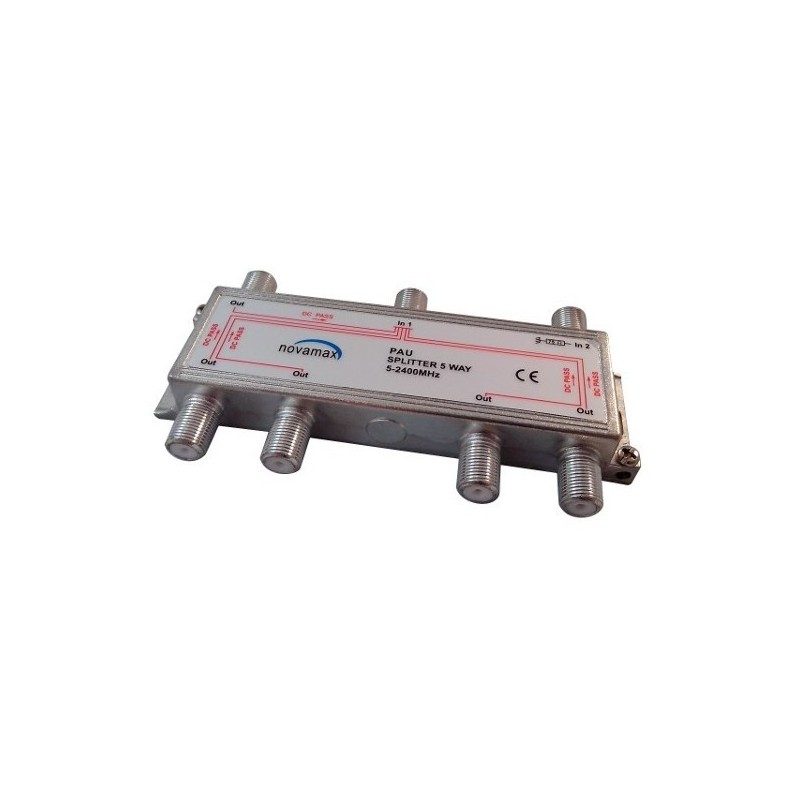 Distribuidor de 6 salidas con DC PASS, conector F. At. 10dBi