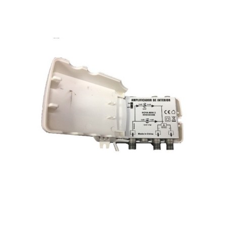 Amplificador de interior, 2 salidas, VHF/UHF, 24dB, 102dBu. Nova Mini 2 5G