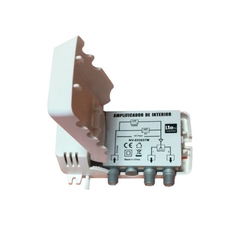 Amplificador de interior 5G, 2 salidas, 18/16dB, 102dBuV