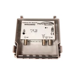 Amplificador de mástil 5G, 2 Entradas. UHF/ Mezcla satélite, 30dB, ajustable 20dB,104/107dBuV