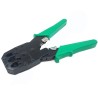 Crimpadora para conectores RJ10, RJ11, RJ12, RJ45. Corta y pela el cable. Metálica