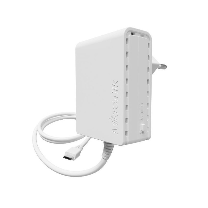 PWR-LINE con microUSB (1.5mts) para conectar junto a HAP y usar como PLC.