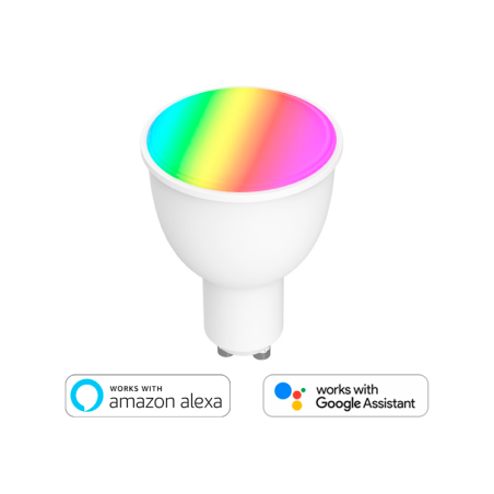 Bombilla inteligente RGB 4.5W GU10, Wifi 2.4Ghz