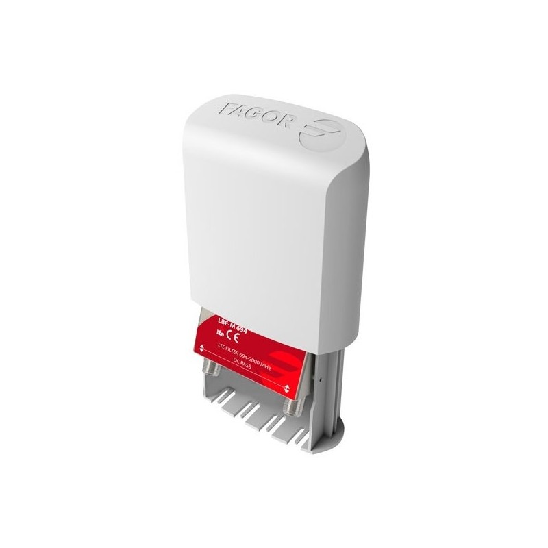 Filtro de Rechazo LTE 5G C48, 60dB. Exterior (mástil), Conectores F