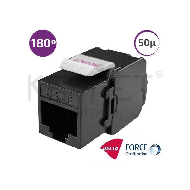 Keystone CAT6 UTP 180, toolless (sin herramientas). Certificación DELTA