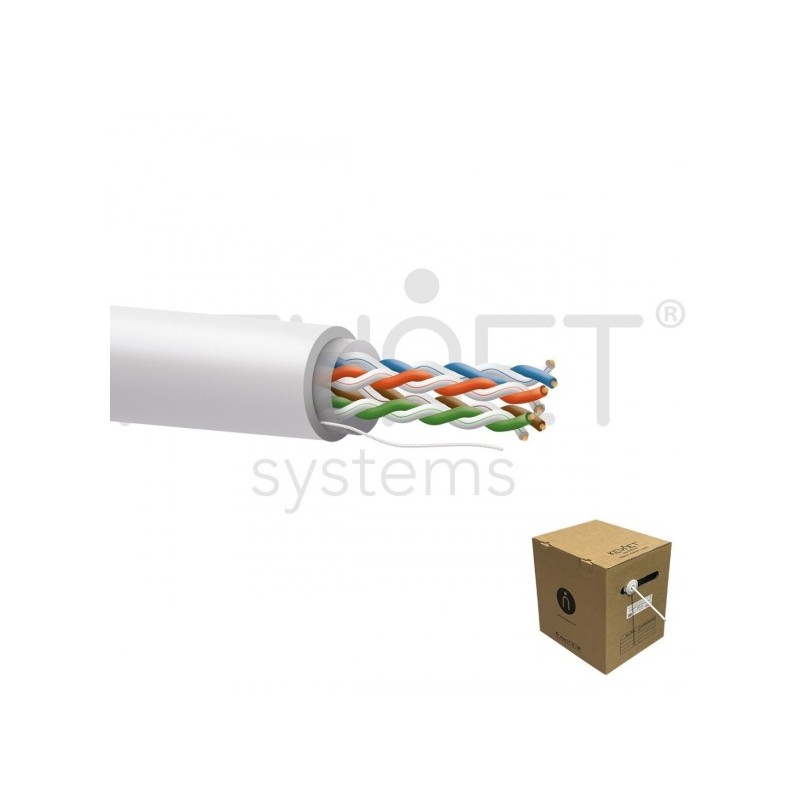 Cable CAT5e UTP, Cobre, CPR-FCA, Polietileno Blanco (Exteriores). Bobina 305mts