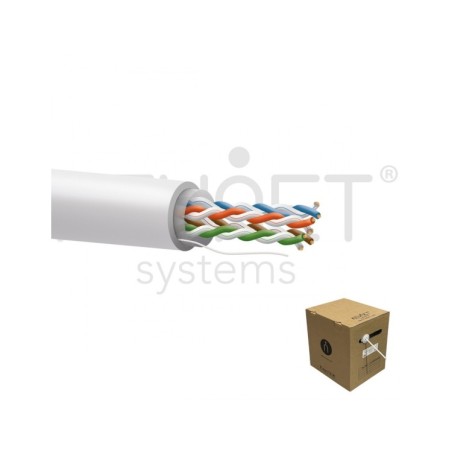 Cable CAT5e UTP, Cobre, CPR-FCA, Polietileno Blanco (Exteriores). Bobina 305mts