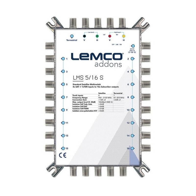 Multiswitch autónomo 5 entradas y 16 salidas