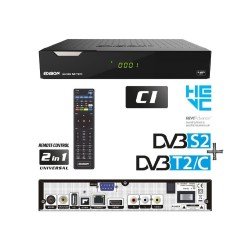 Receptor SAT (S2)+ TDT (T2)+ Cable, FULL HD, H.265, 1 Lector tarjetas, 1 CI, Wifi USB integrado