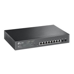 Switch Gestionable OMADA de 8 puertos 10/100/1000 PoE+  + 2 puertos SFP. Para rack