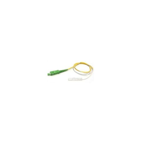 Pigtail SC/APC, monomodo, 0,9mm,  LSZH, 0.75mts. Amarillo, con empalme mecánico KeyQuick
