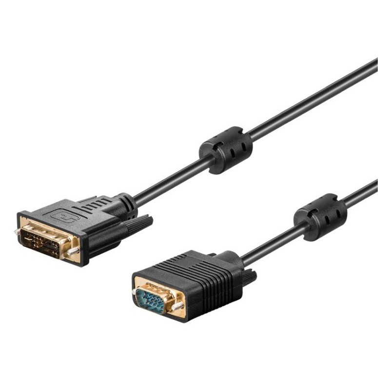 Conexión DVI-I (12+5) macho a VGA 15 pin HD macho