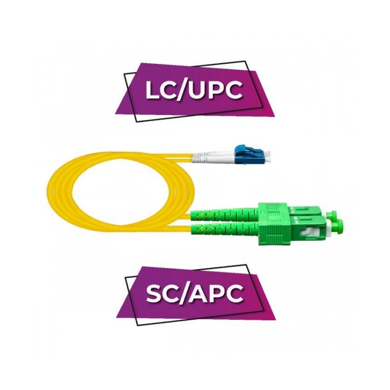 Latiguillo DX LC/UPC - SC/APC, G657A2, SM, 1.9mm, LSZH-FR, 2mts