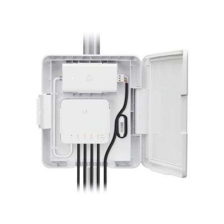 Carcasa ext. para USW-FLEX. Montaje en poste, incluye PoE de 60W y tornillo seguridad