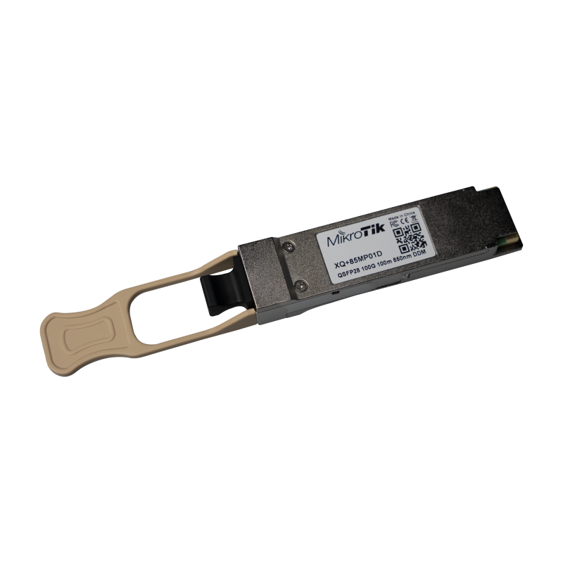 Módulo QSFFP28, 100Gb hasta 100mts (850nm). Para CCR2216, CRS504 or CRS518