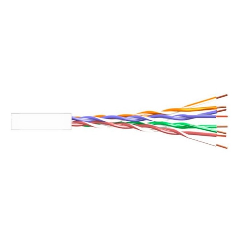 Cable CAT 6e UTP, aluminio cobreado, CPR-ECA, interior, color blanco. 305mts. Con filtro UV