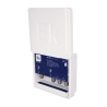 Amplificador de mástil 5G. 3 Entradas VHF - UHF - SAT. (20dB/30dB/ -2dB)  1 Salida 112dBuV. Alimentación 24Vdc.