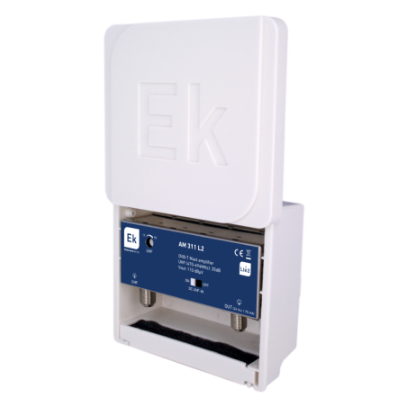 Amplificador de mástil con rechazo de banda Lte. 1 entrada UHF (470-694 MHz). G 35dB / Nivel de salida (DIN 45004B) 1