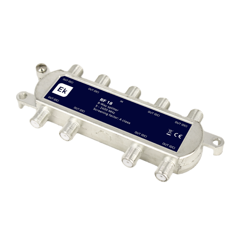 Distribuidor de 8 salidas 5-2400Mhz con Paso de Corriente
