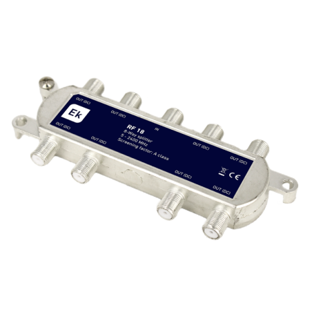 Distribuidor de 8 salidas 5-2400Mhz con Paso de Corriente
