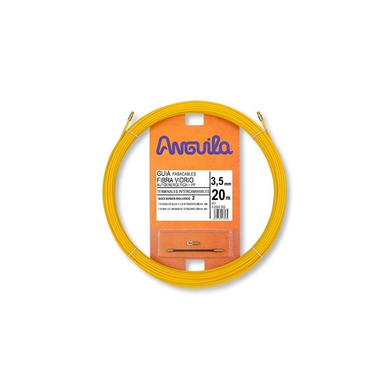 Guía Pasacables Anguila  3,5mm 20mt, Fibra de Vidrio recubierta