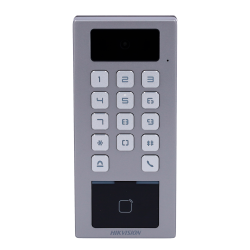 Control de acceso con cámara, IP65, IK09, para supervisión vía smartphone. Lector Mifare y teclado.