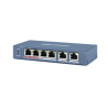 Switch de 4 puertos 10/100 POE (puerto 1 soporta Hi-PoE 60W)  60W + x2 UPLINK, para sobremesa