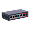 POE extender Switch 802.3af/at/bt 60W. 4x POE out Gb, 1x POE in Gb, 1xSFP