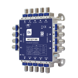 Multiswitch de 5 x 8 en cascada (intermedio, no final) 5 entradas (4 SAT + 1 TER), 8 salidas usuario.