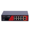 Switch de 8 puertos 10/100 POE 120W, x2 UPLINK Gigabit. Sobremesa