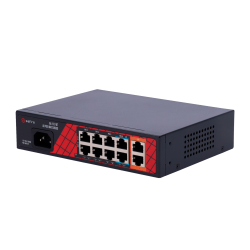Switch de 8 puertos 10/100 POE 120W, x2 UPLINK Gigabit. Sobremesa