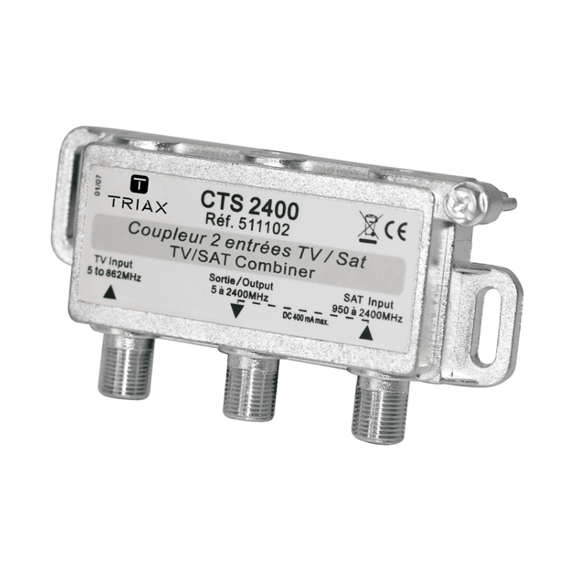 Mezclador 2 Entradas (SAT / Terr), 1 salida (SAT+Terr). TRIAX 511102