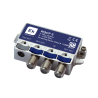 Distribuidor de 2 salidas, QuiCoax con conector F. 5-2400Mhz. 3,8dB (862MHz) / 4,9dB,(2400MHz). DC