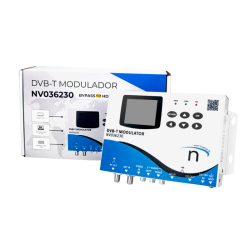 Modulador UHF/VHF/RF DVB-T 4K QPSK/16QAM/64QAM.MER:35dB Pantalla LCD 2,4"  E: CVBS/HMDI