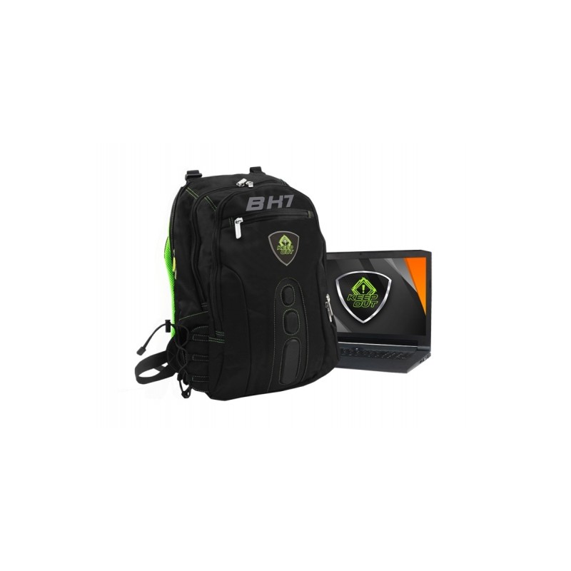 MOCHILA 15,6 GAMING KEEP OUT BACKPACK BK7G BLACK-GREEN
