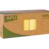 APLI NOTAS ADHESIVAS RECICLADAS CLASSIC 75X75 - 12 BLOCS DE 100 HOJAS - ADHESIVO DE CALIDAD - PAPEL RECICLADO - AMARILLO