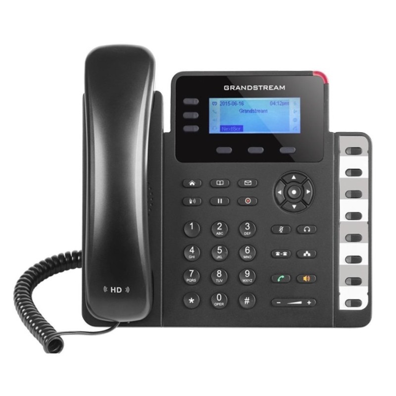 Teléfono IP con 3 líneas, 132 x 64 backlit LCD, 3 teclas XML programables, con POE